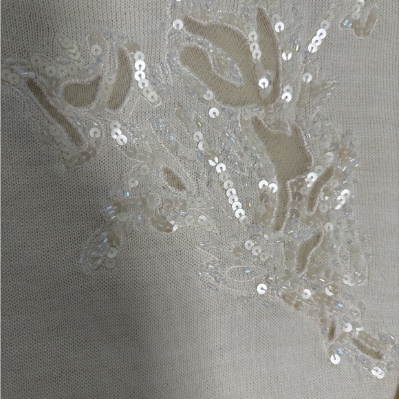 Ivory Top. Sequin Detail. Luxe Size Medium. SKU 8 - Picture 3 of 11